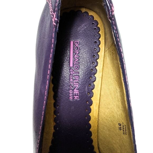 DONALD PLINER Cassis Purple Heeled Loafers 8.5 - Picture 7 of 9